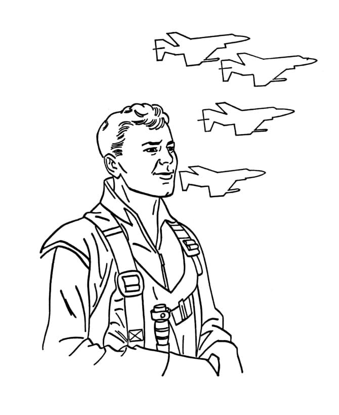 Printable Pilot coloring page