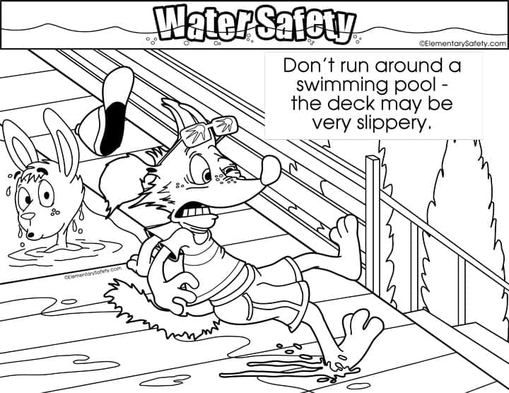 Printable Water Safety coloring page