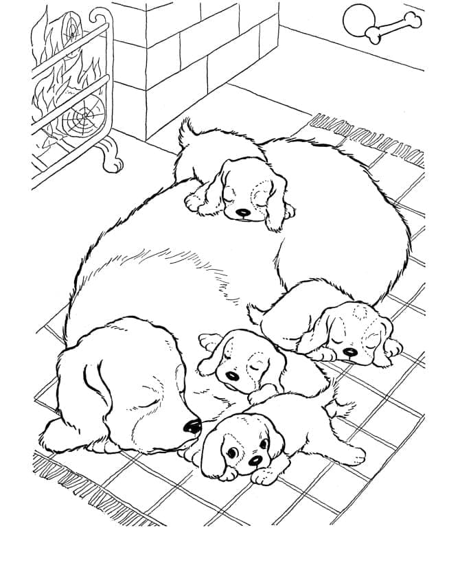 Puppies coloring page