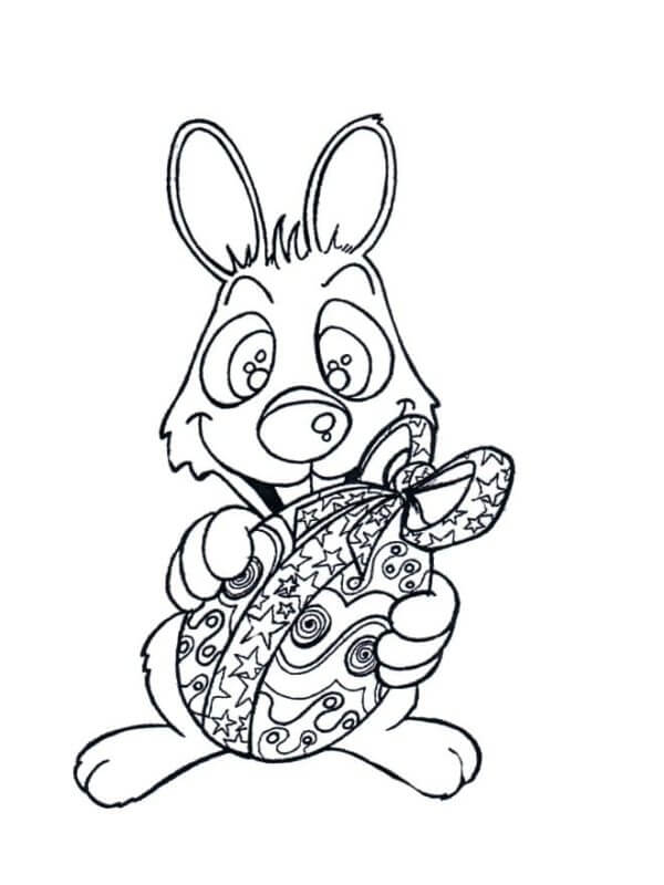 Rabbit Crazy About The Number Of Eggs coloring page