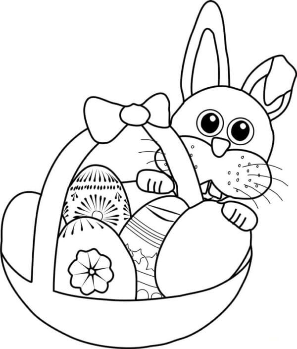 Rabbit Waiting For Easter coloring page