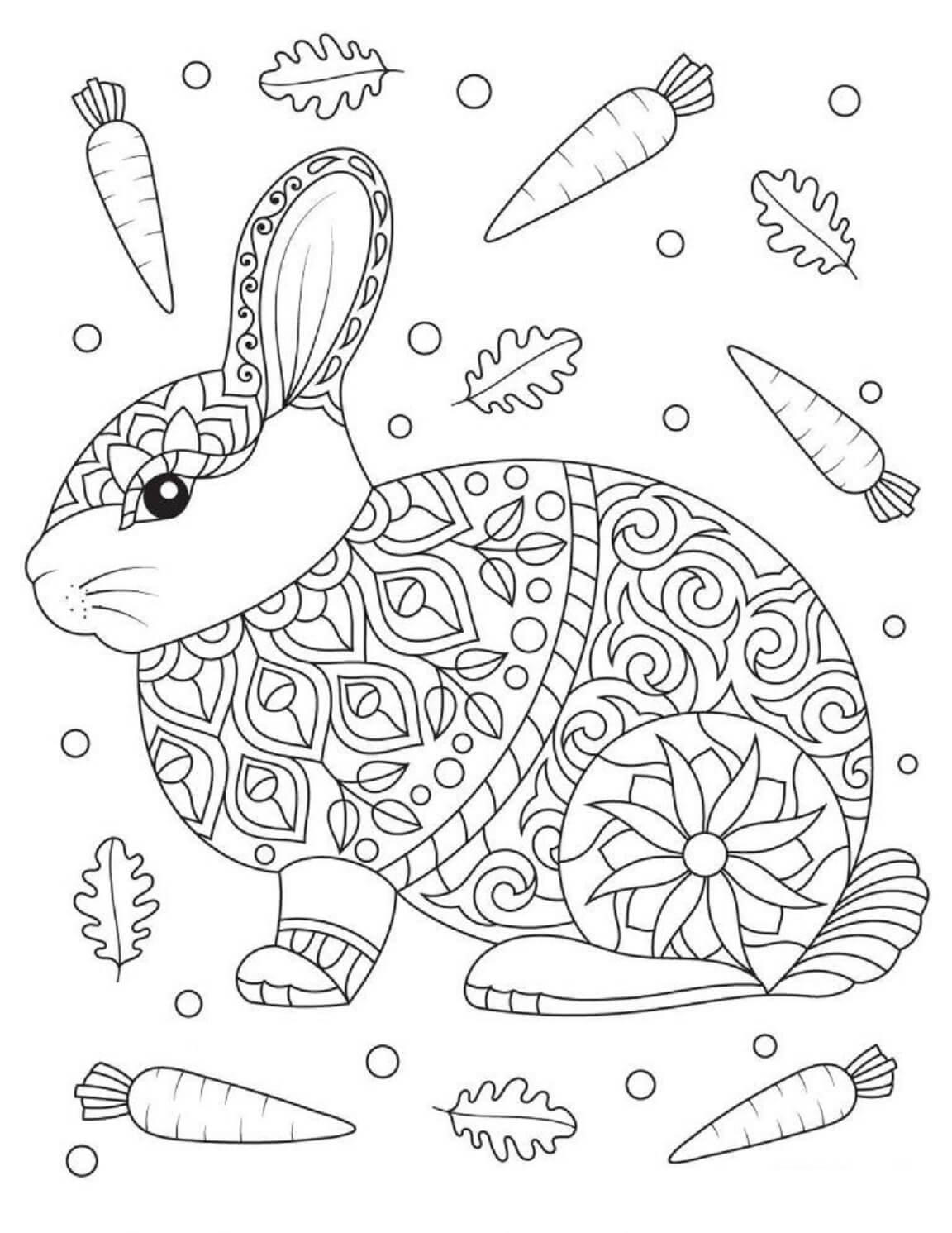 Rabbit With Carrot Mandala