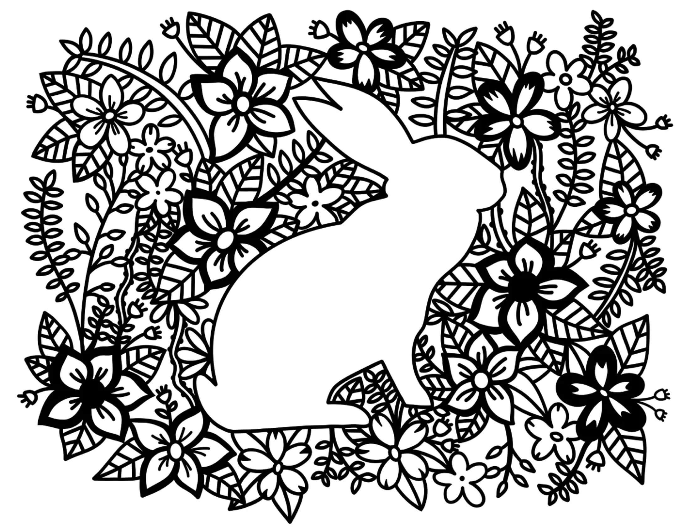 Rabbit With Flowers Mandala