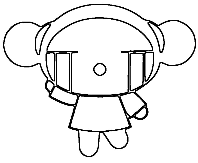 Sad Pucca coloring page