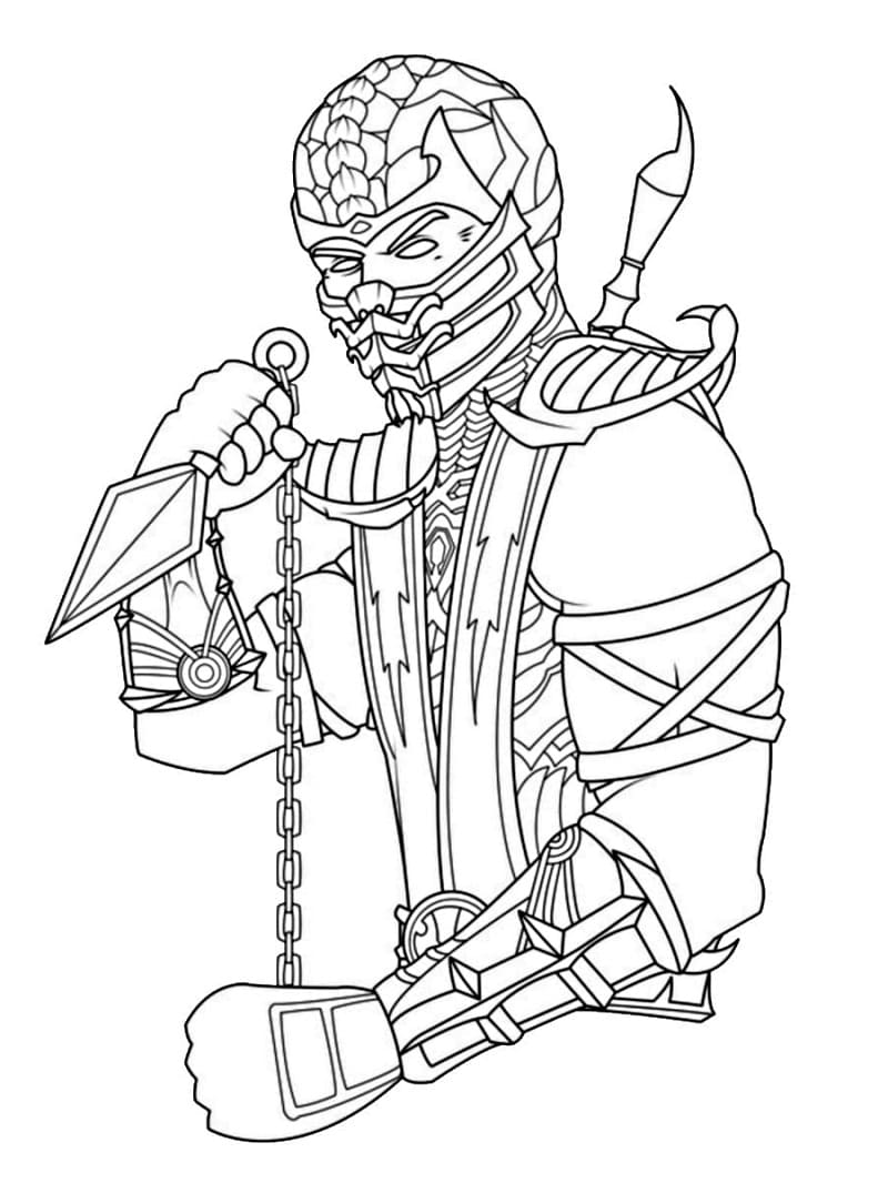 Scorpion Mortal Kombat Printable coloring page