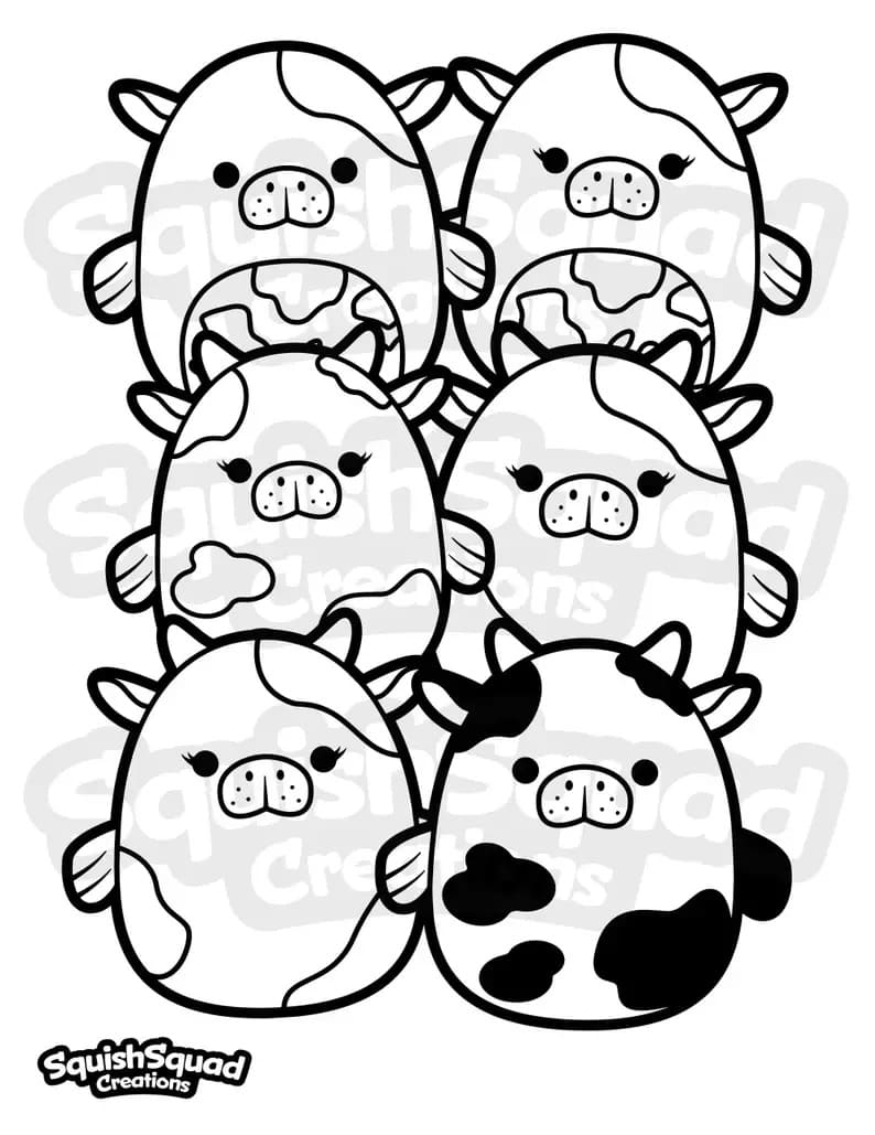 Sea Cows Squishmallows coloring page