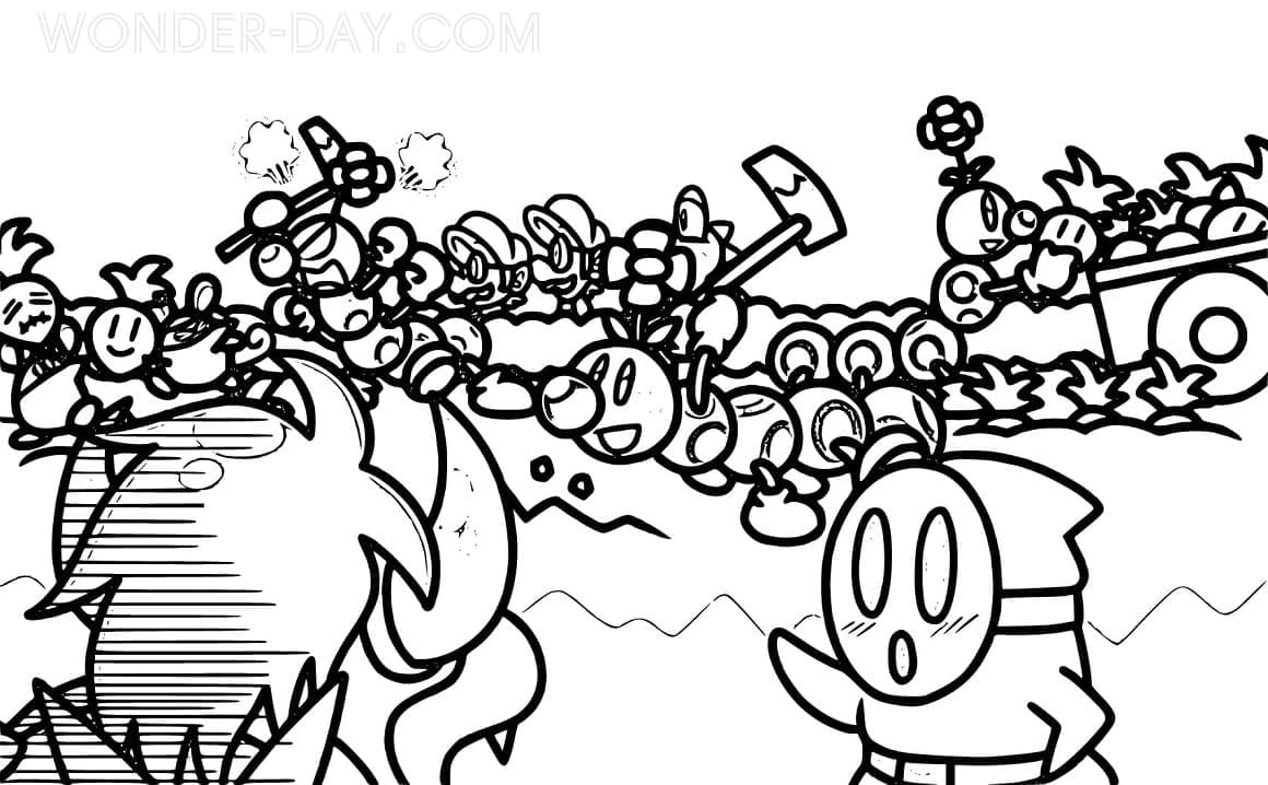 Shy Guy Mario Free For Kids coloring page