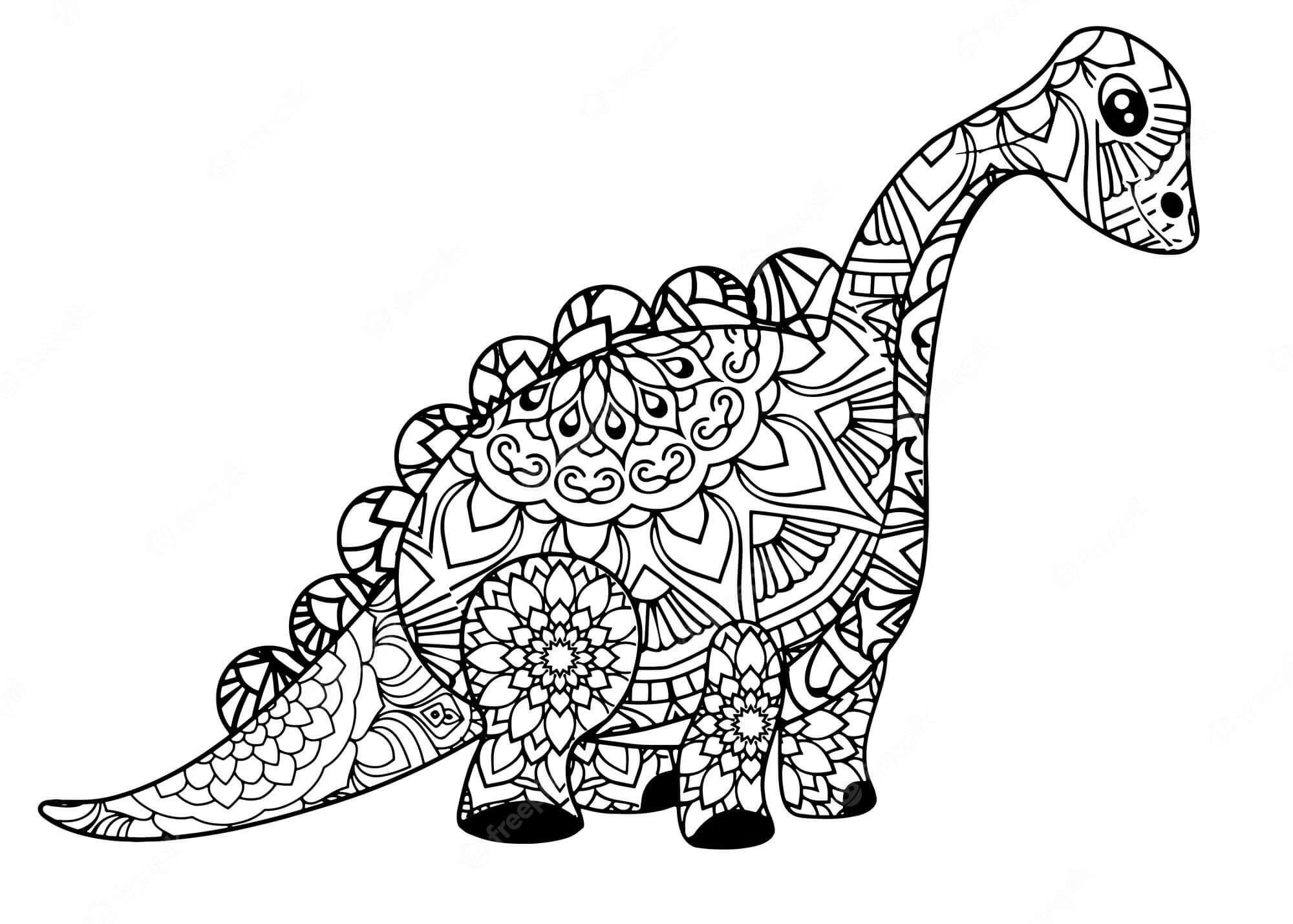 Simple Brachiosaurus Mandala