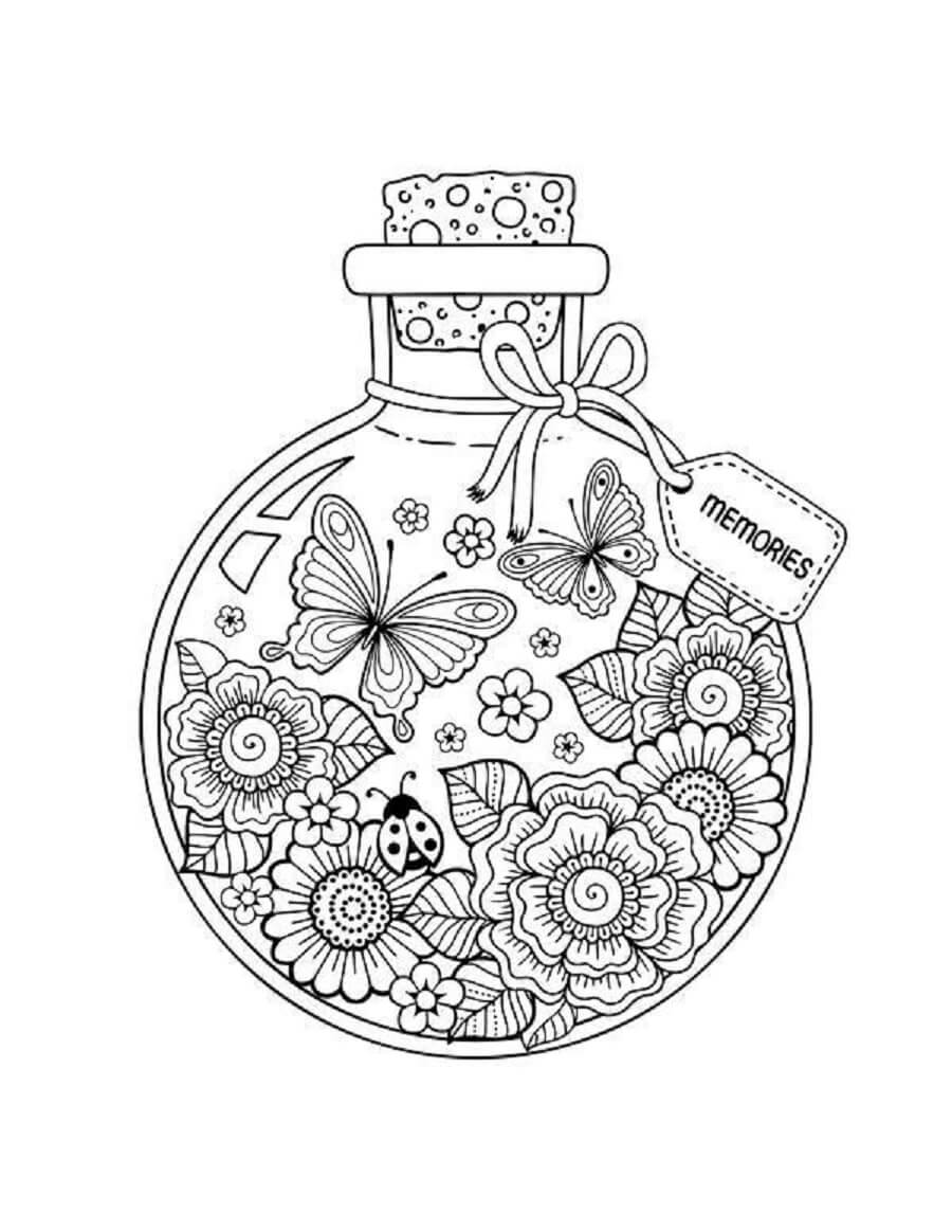 Simple Fruits in Summer Mandala coloring page