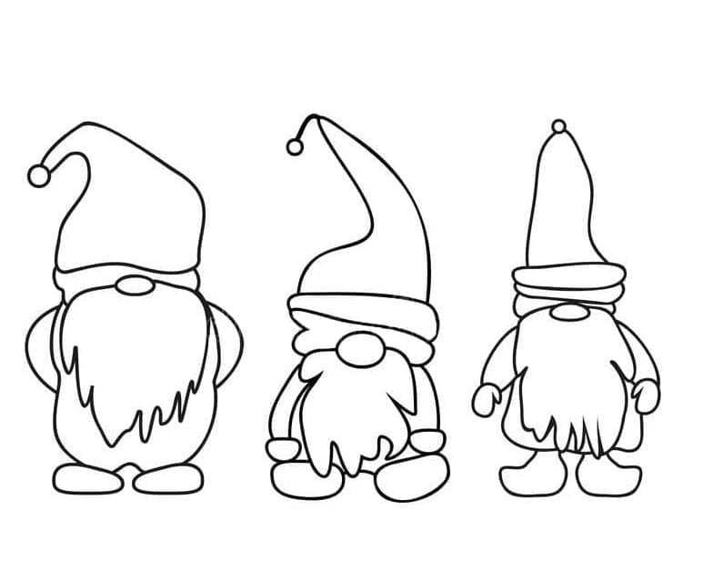 Simple Gnomes coloring page - Download, Print or Color Online for Free
