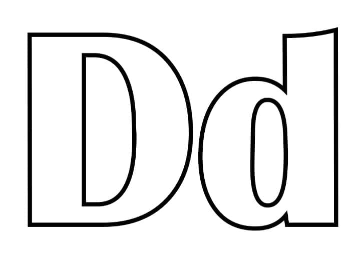 Simple Letter D coloring page