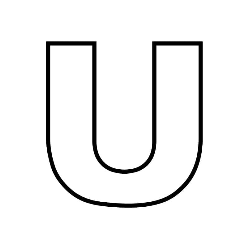 Simple Letter U coloring page