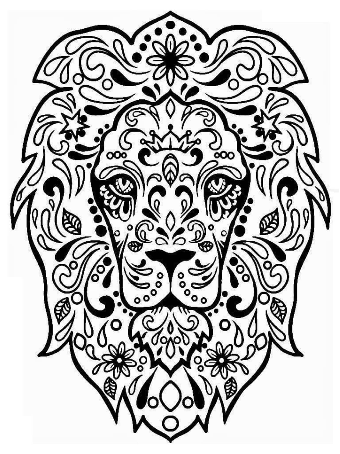 Simple Lion Mandala coloring page