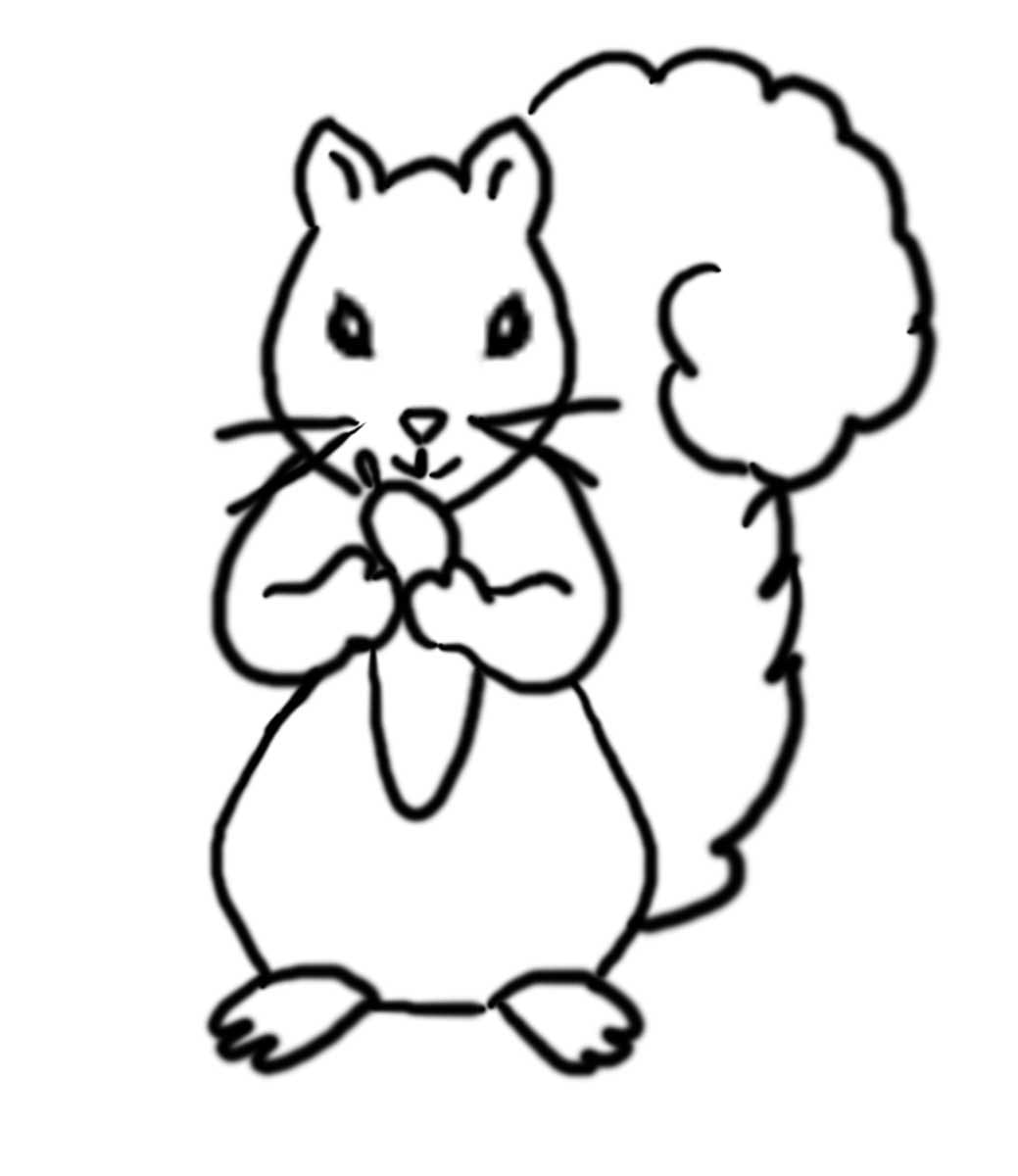 Simple Squirrel coloring page