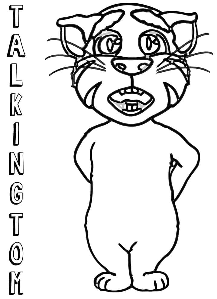 Singing Talking Tom coloring page