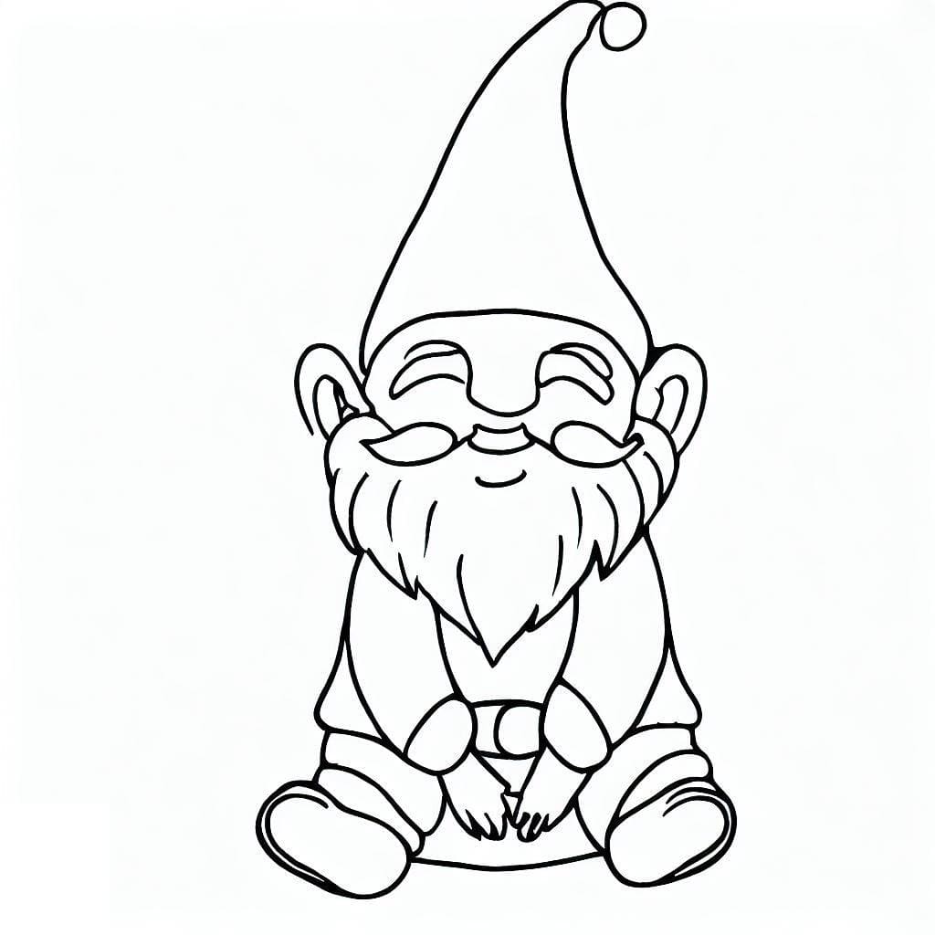 Sitting Gnome coloring page - Download, Print or Color Online for Free