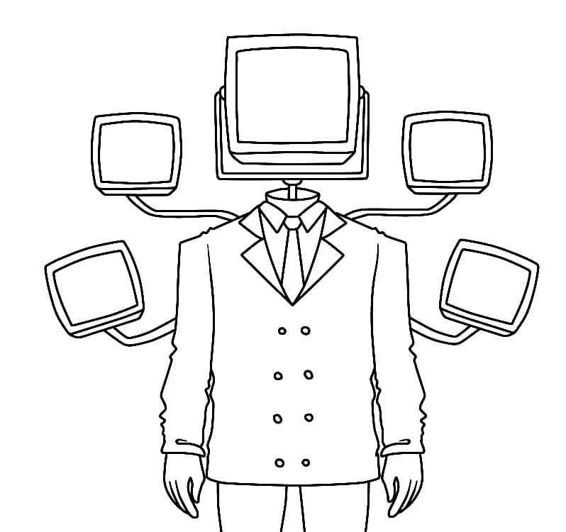 Skibidi Toilet Boss TV Man coloring pages