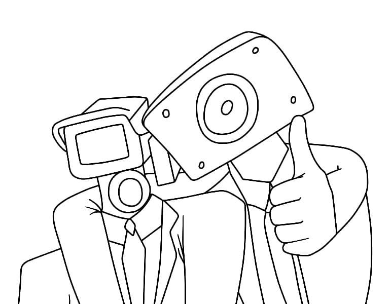 Skibidi Toilet Cameraman and Speakerman coloring page