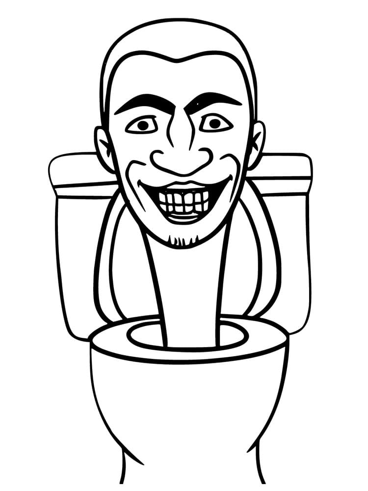 Skibidi Toilet Face coloring page - Download, Print or Color Online for Free
