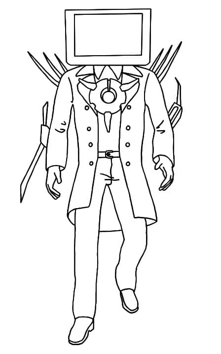 Skibidi Toilet Titan TV Man coloring page