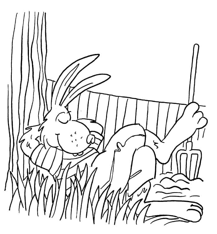 Sleeping Rabbit coloring page