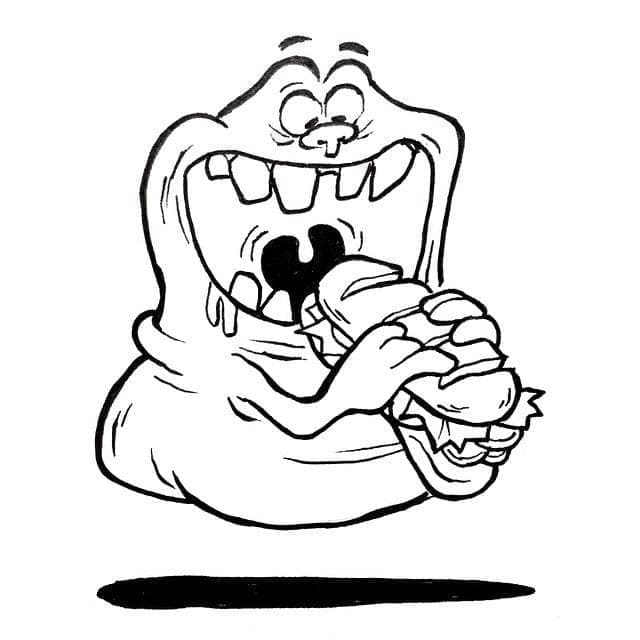 Slimer in Ghostbusters coloring page