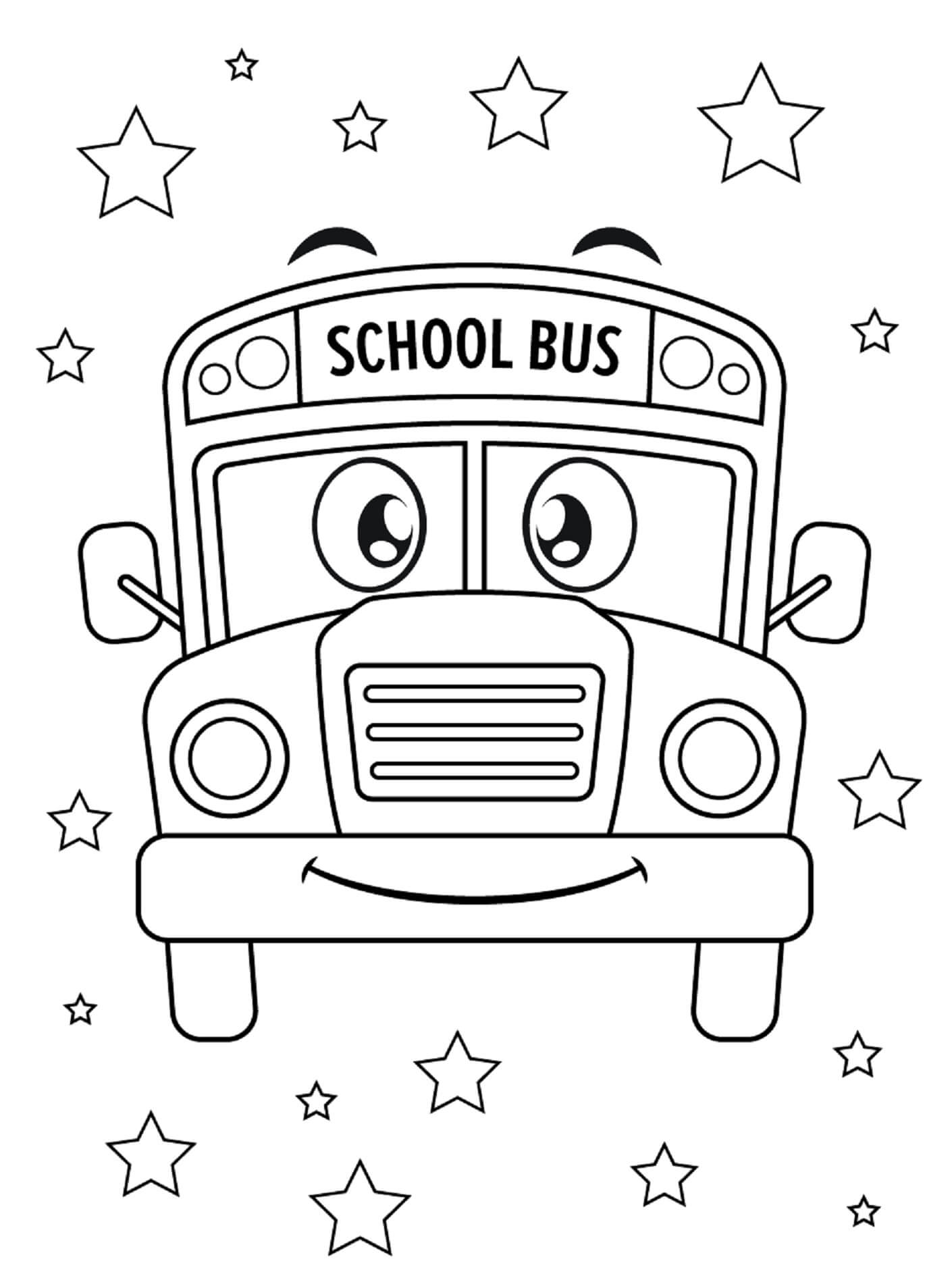 Smiling Bus With Stars