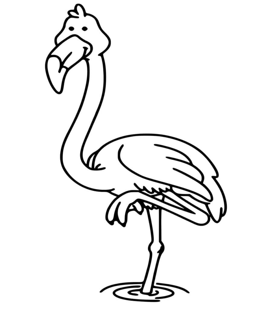 Smiling Flamingo coloring page