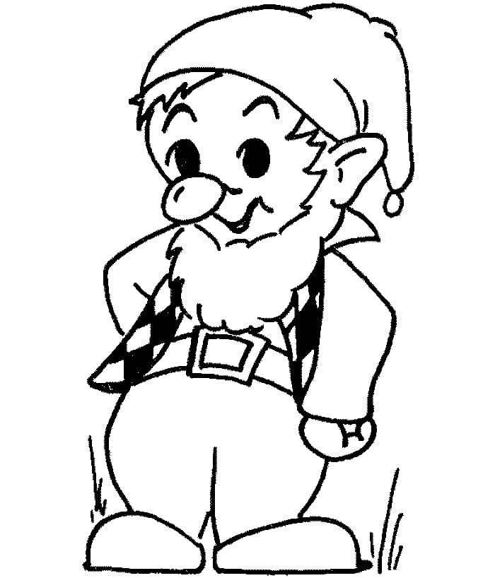 Smiling Gnome coloring page