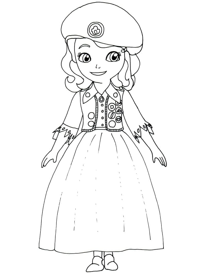 Smiling Princess Sofia coloring page