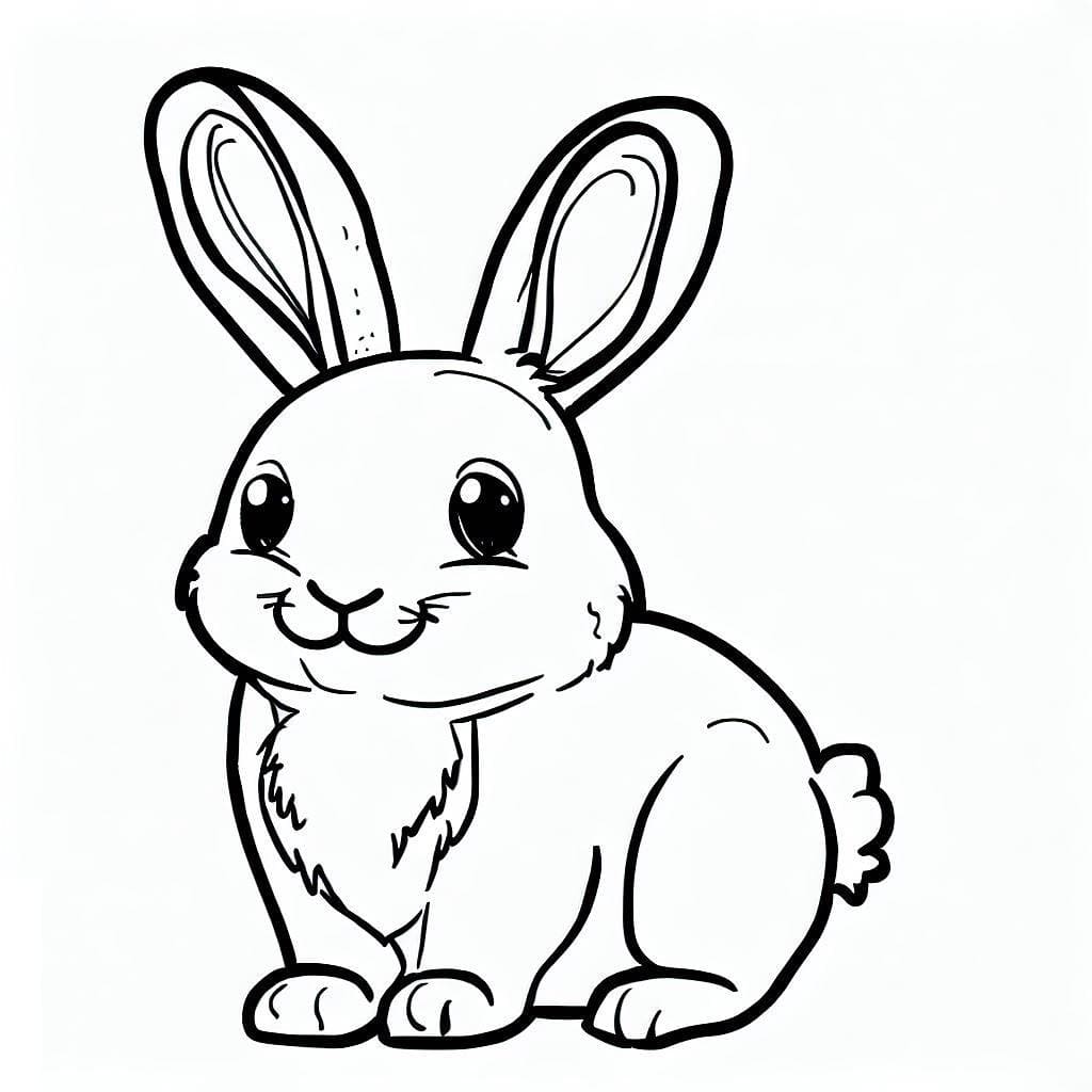 Free rabbit drawing to print and color - Rabbits & Bunnies Kids