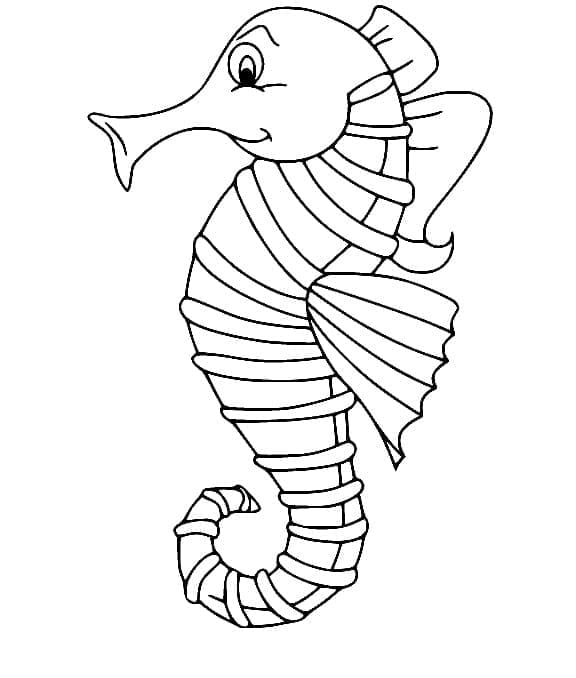 Smiling Seahorse coloring page