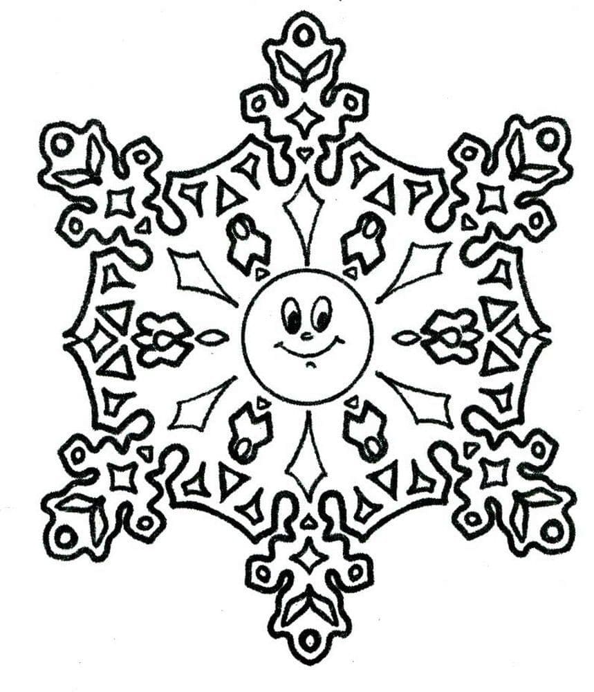 Smiling Snowflakes coloring page