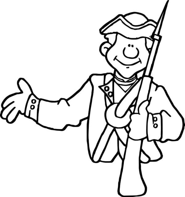 Smiling Soldier coloring page