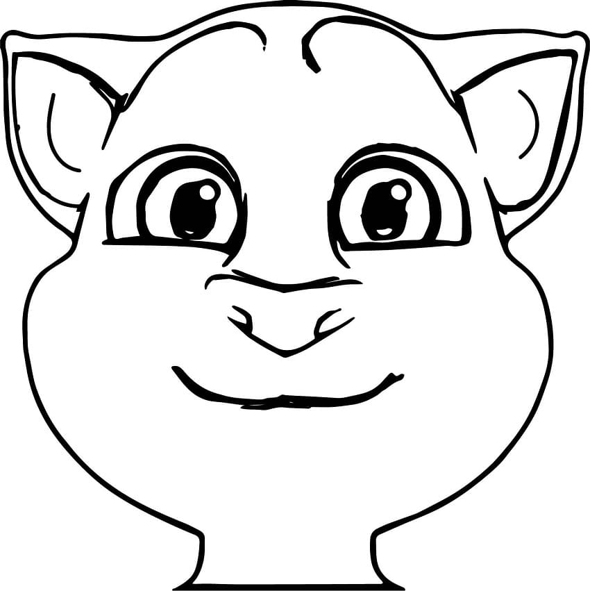 Smiling Talking Tom coloring page