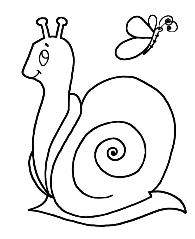 Snail and A Butterfly coloring page