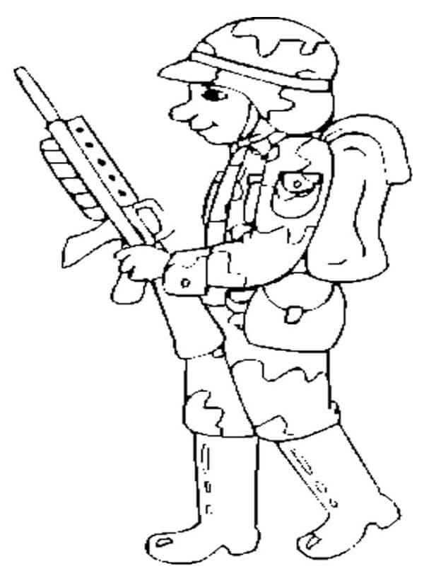 Soldier In Camouflage coloring page