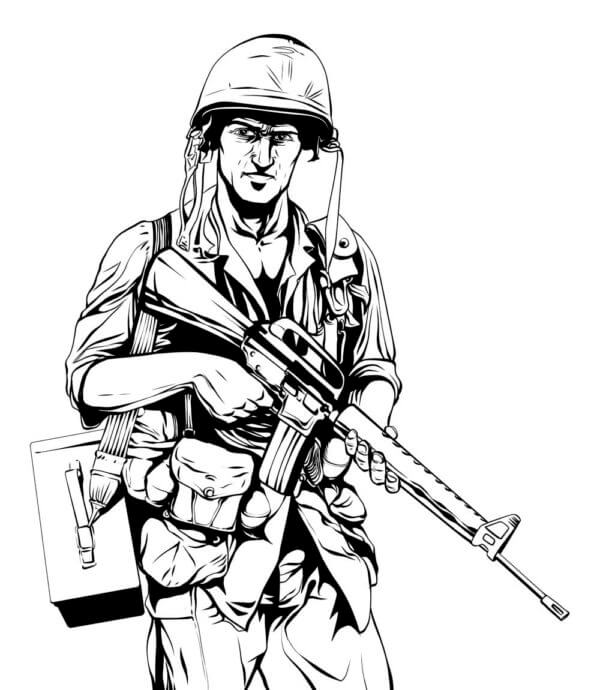 Soldier Ready To Fight coloring page