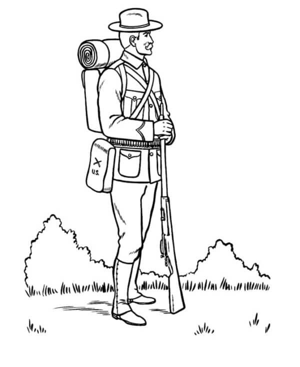 Soldier Traveler coloring page