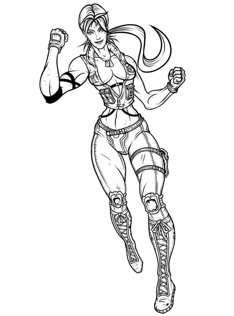 Sonya Blade in Mortal Kombat coloring page