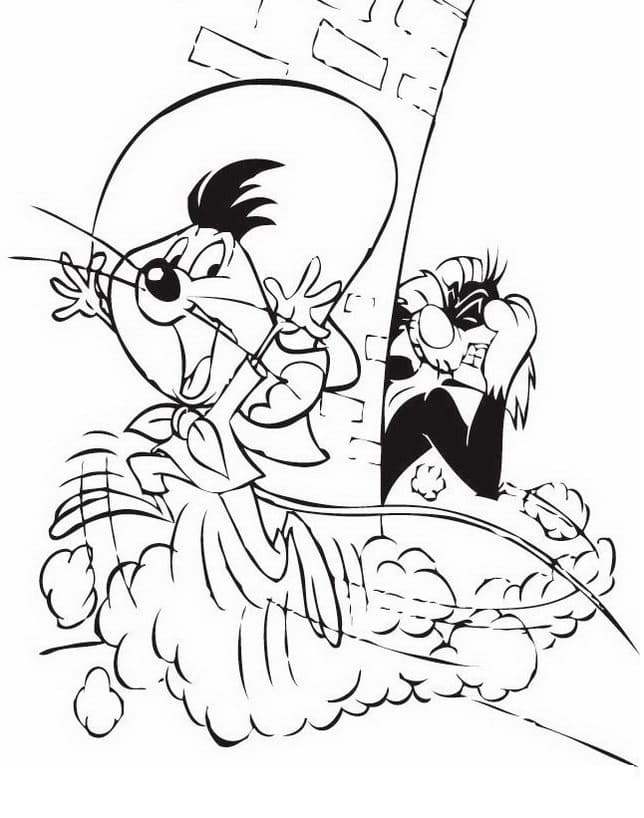 Speedy Gonzales and Sylvester coloring page - Download, Print or Color ...