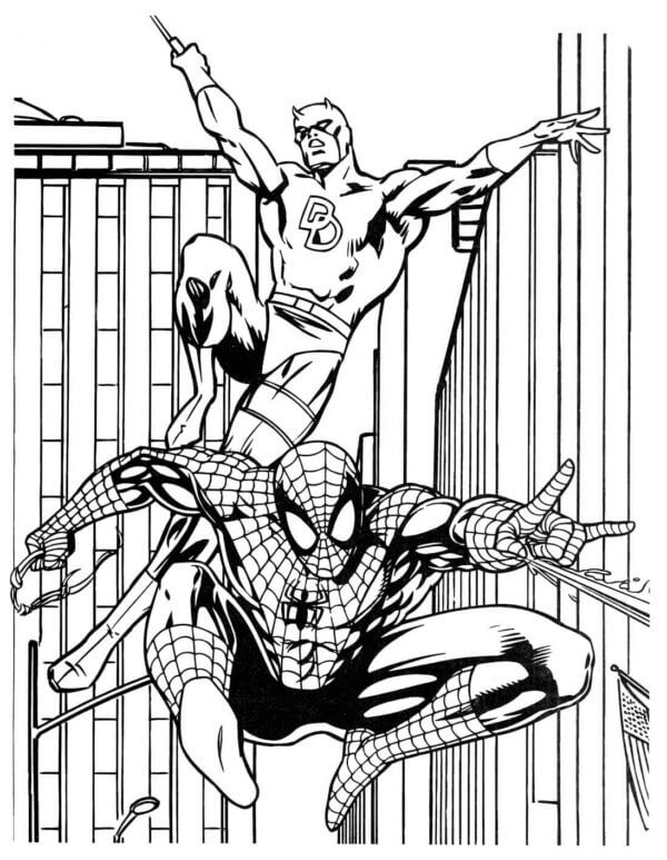 Spiderman And Friend coloring page