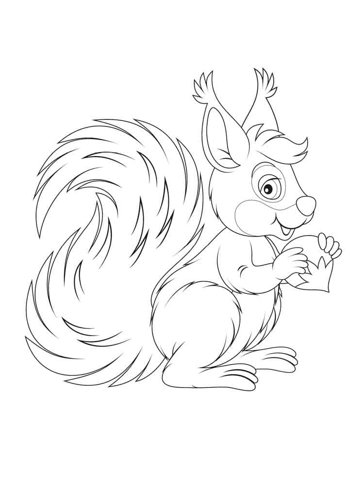 Squirrel Printable For Kids coloring page