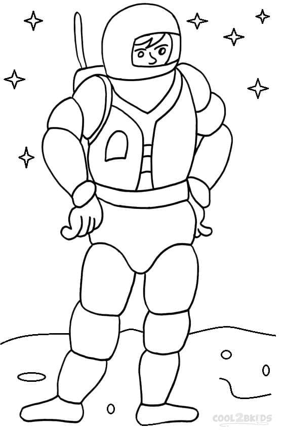 Standing Astronaut coloring page