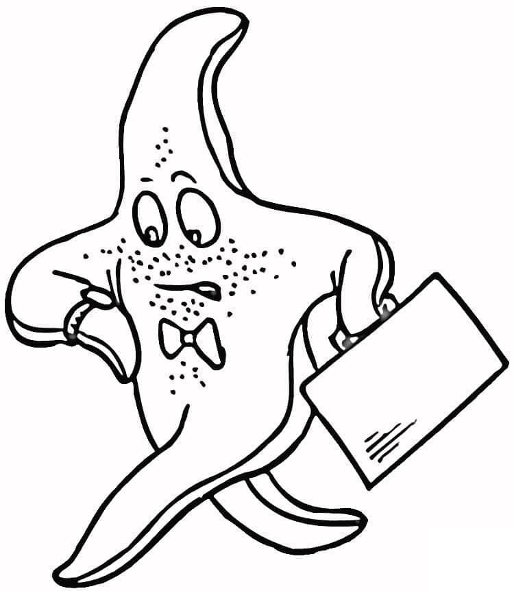 Starfish Goes To Work coloring page