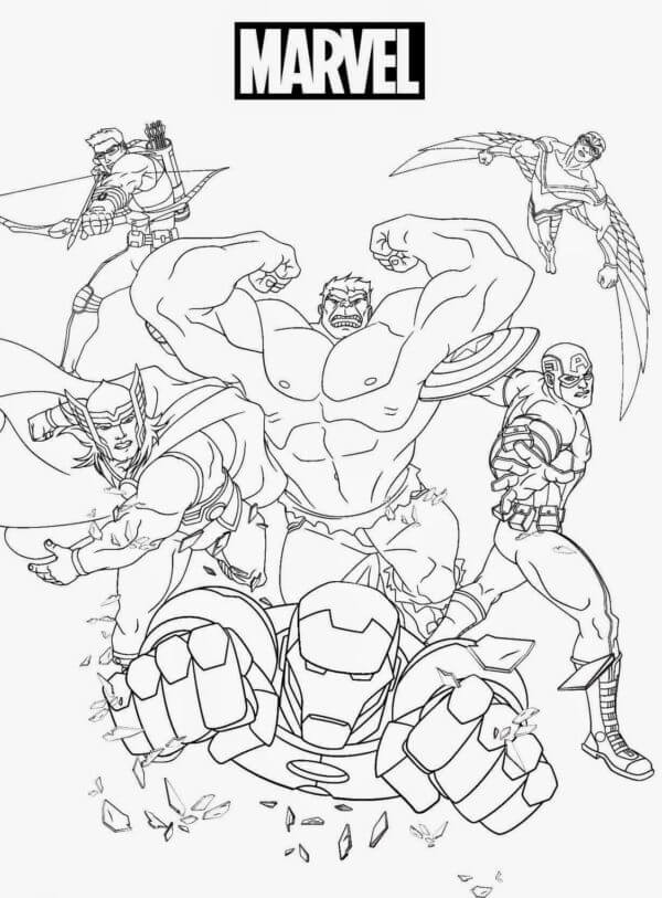 Super Cool Marvel Superheroes coloring page