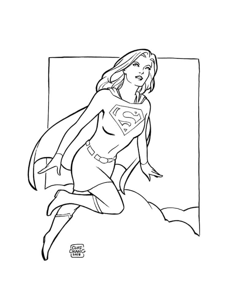 Supergirl Free Printable coloring page