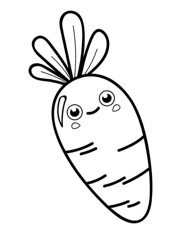 Sweet Carrot with Big Eyes coloring page