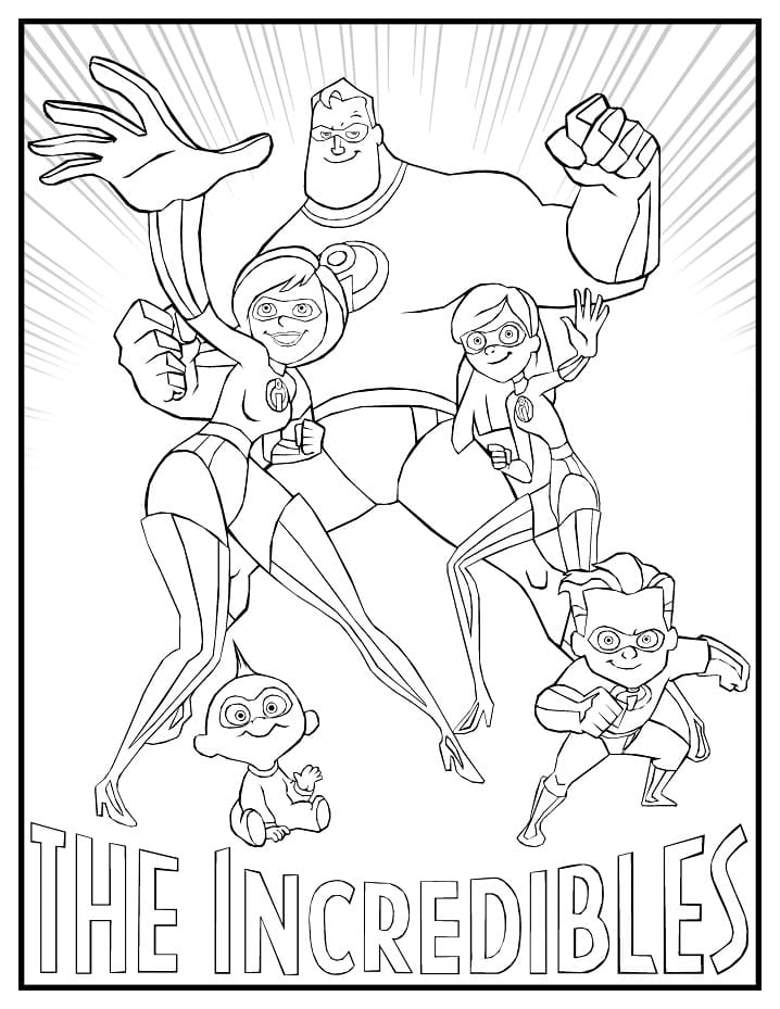 The Incredibles Characters coloring page