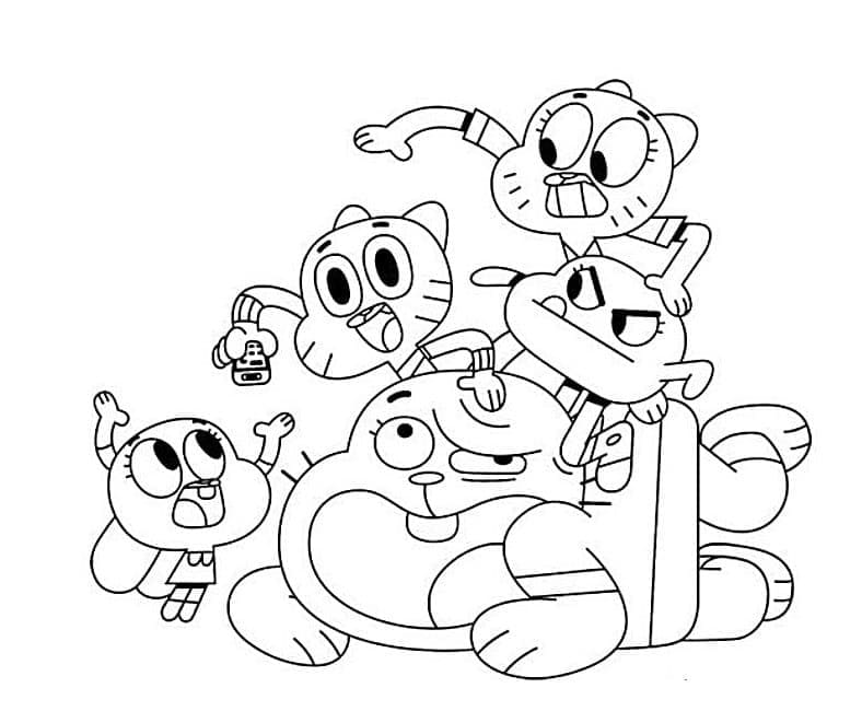 The Wattersons coloring page